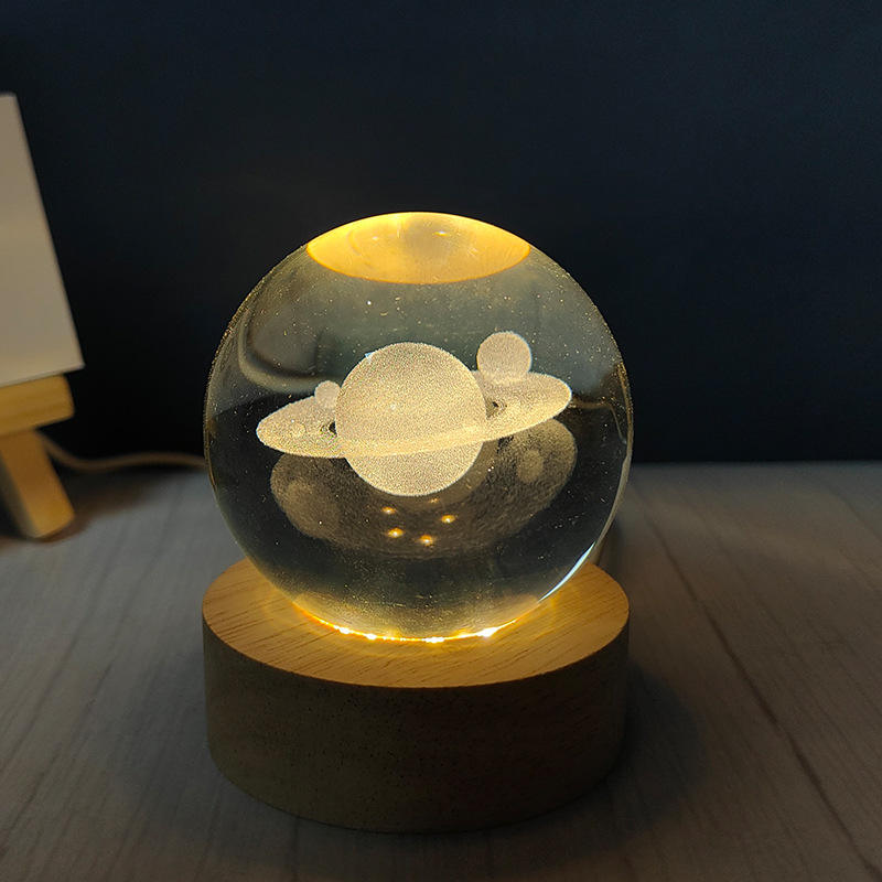 3D Crystal Ball Lamp – Laser-Engraved with the Name of Allah