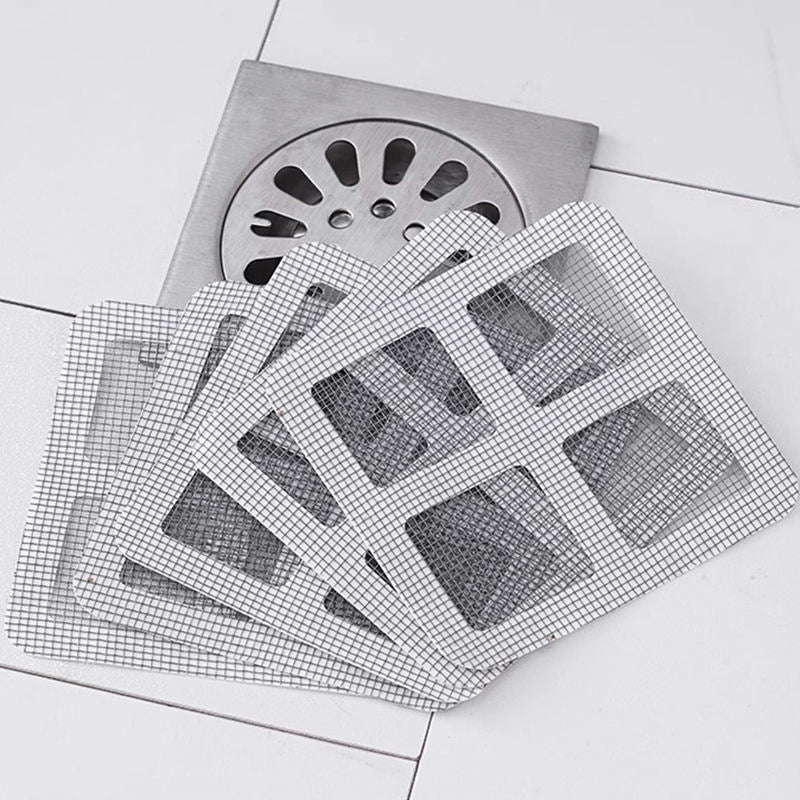 Shower Drain Cover Hair Catcher – Disposable Mesh Sticker 