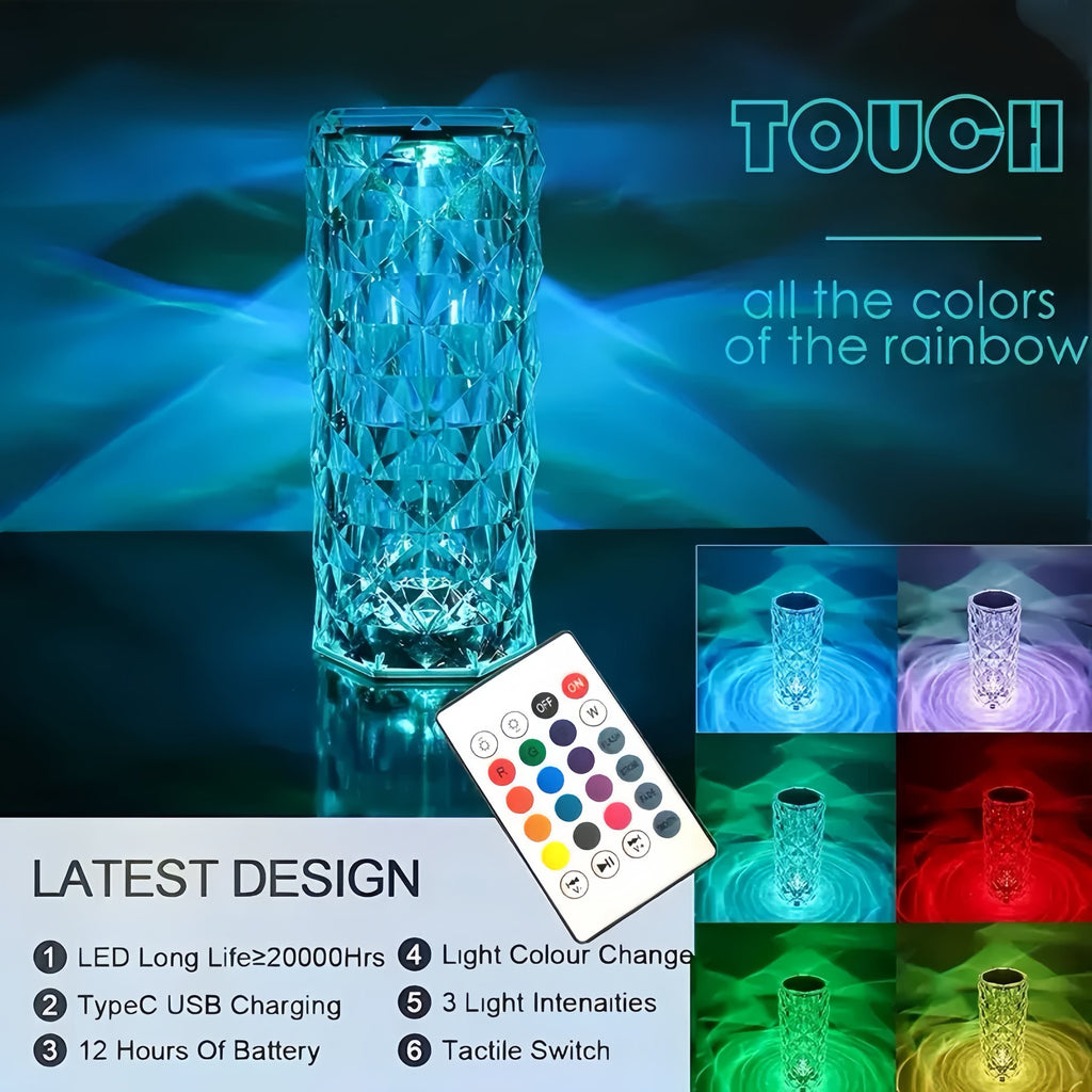Crystal LED Humidifier Lamp | Portable USB Air Humidifier & Aroma Diffuser