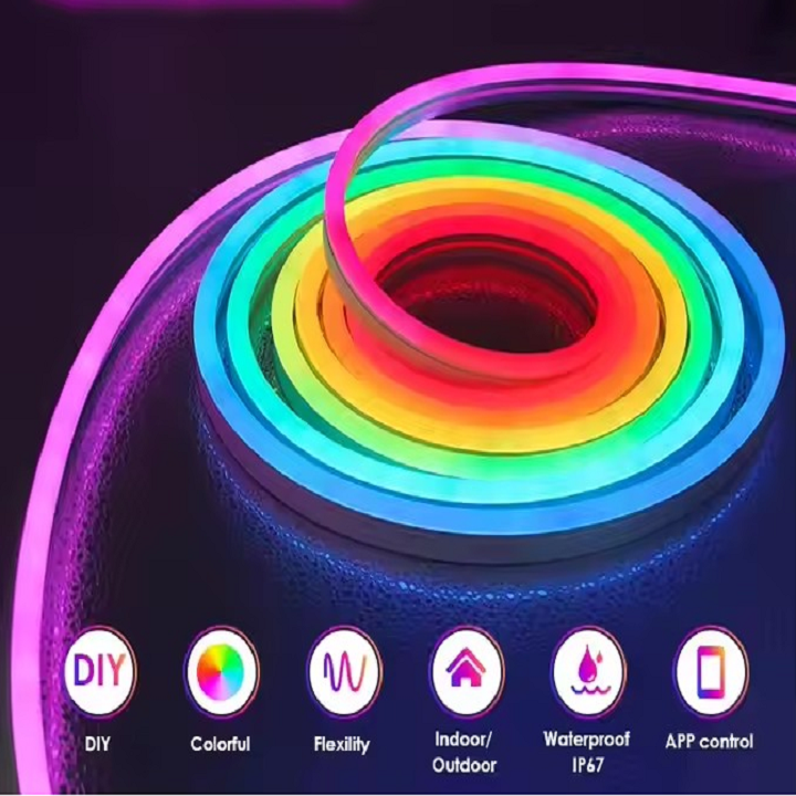 5m RGB Neon LED Strip | App & Remote Controlled Waterproof Flexible Rope Light