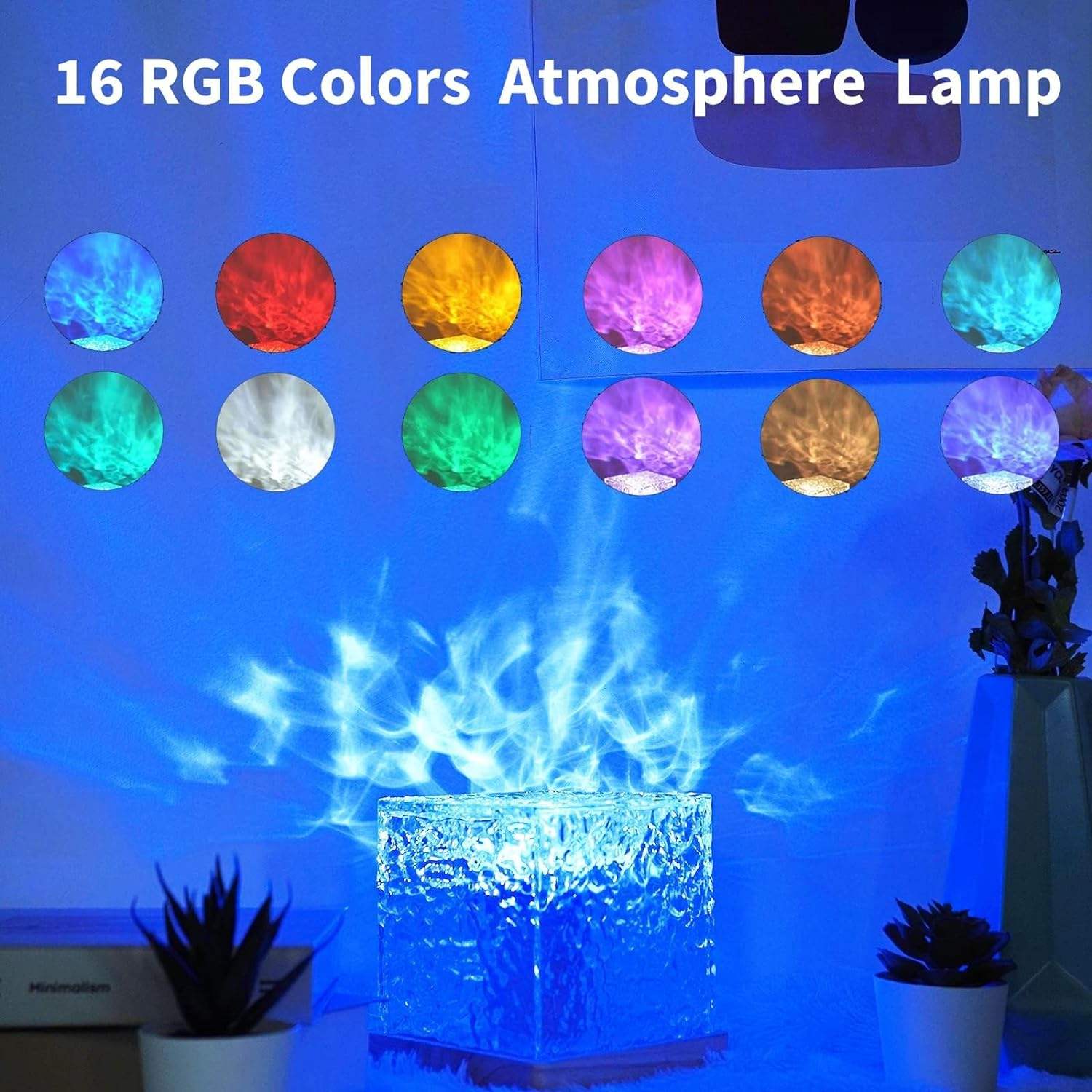Aurora Ocean Wave Projector – RGB Cube Lamp with Remote