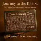 Umrah Saving Box – Wooden 280-Day Islamic Money Box