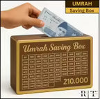 Umrah Saving Box – Wooden 280-Day Islamic Money Box
