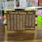 Umrah Saving Box – Wooden 280-Day Islamic Money Box